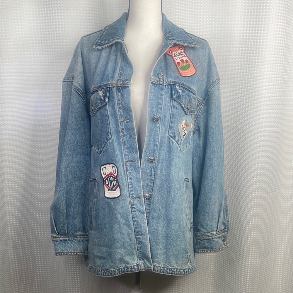 Acne Studios Vase Graphic Appliqué Denim Jacket Grant Levy-Lucero Art-to-Wear OS - Picture 4 of 16